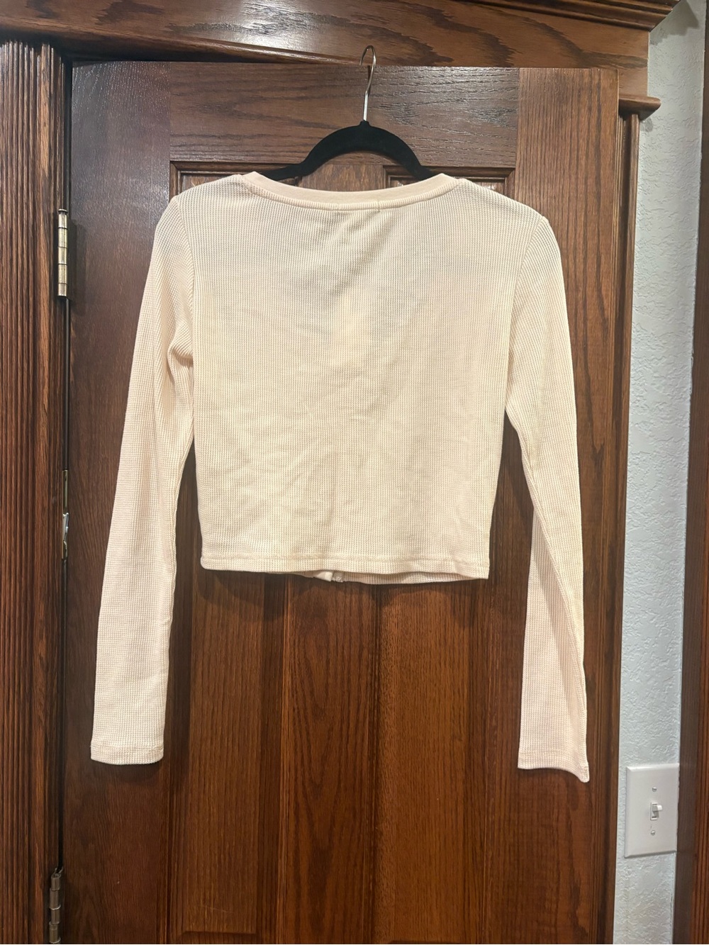 Z SUPPLY $56 NWT P2P 16-18” L 17” Ciana Cropped Waffle Knit Top in Oat Milk XS - Picture 10 of 10
